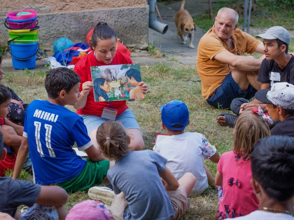 group of children being taught